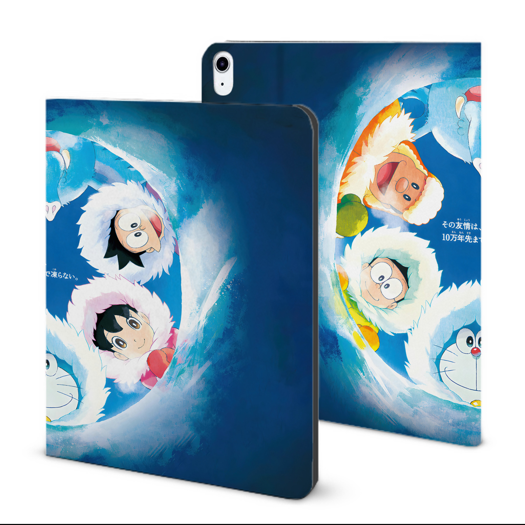 （画像用） ドラえもん Doraemon IPad ケース ブック型 PUレザー TPU 耐衝撃 軽量 薄型 ペン収納なし 全面保護 IPad 各モデル対応